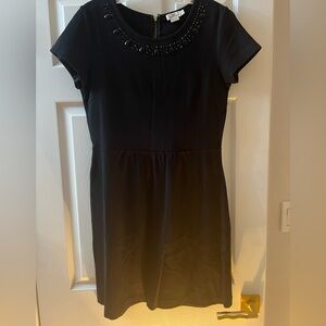 Vineyard Vines Black Mini Dress with Beaded Neckline